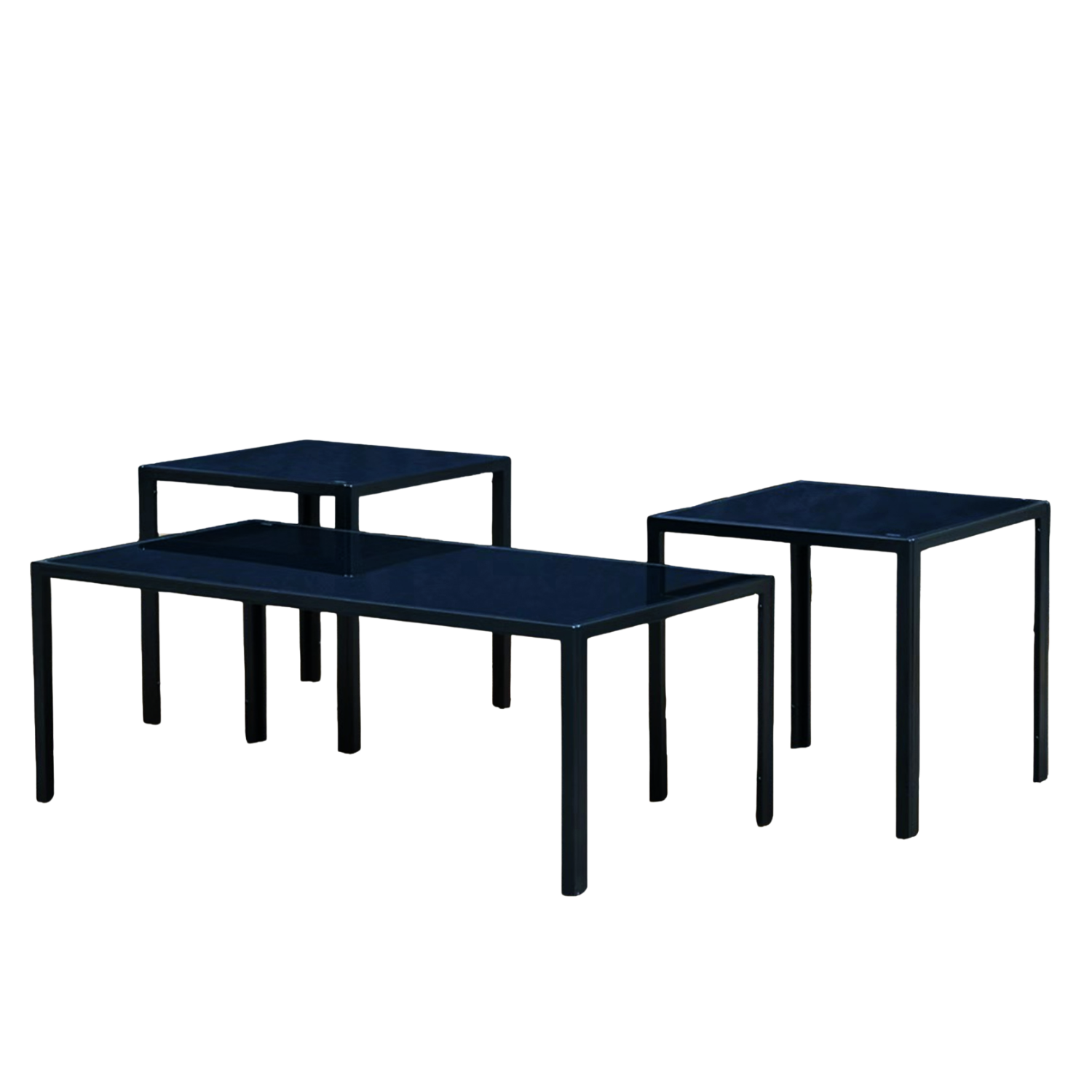 Glass Top Center Table with 2 Side Tables