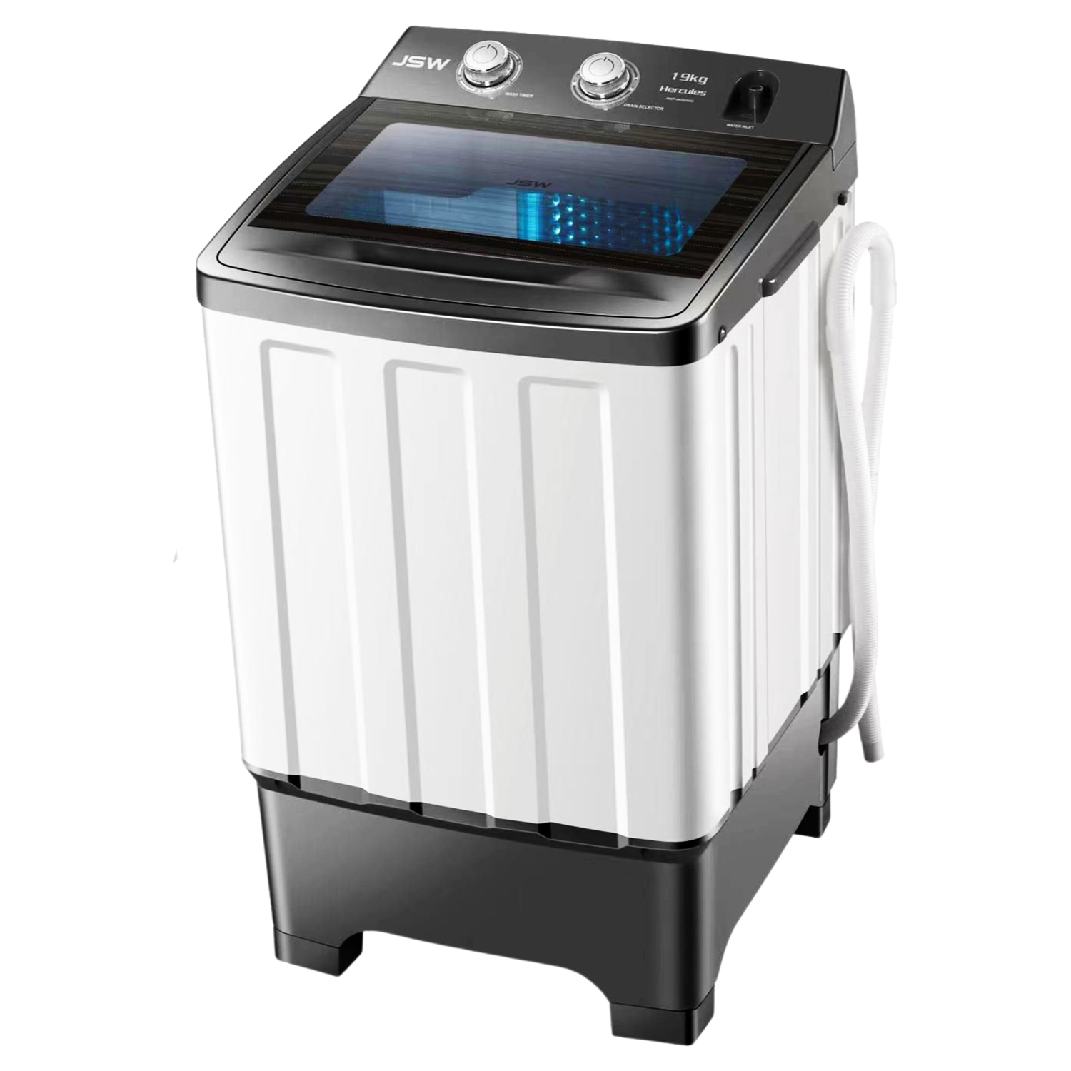 19Kg Single Tub Washer - Stainless Steel Drum (White)