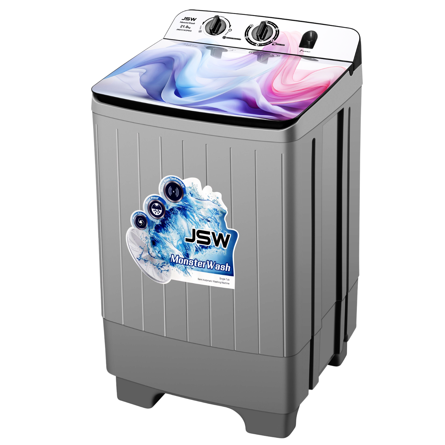 21Kg Monster Watch Single Tub Washer (Grey)