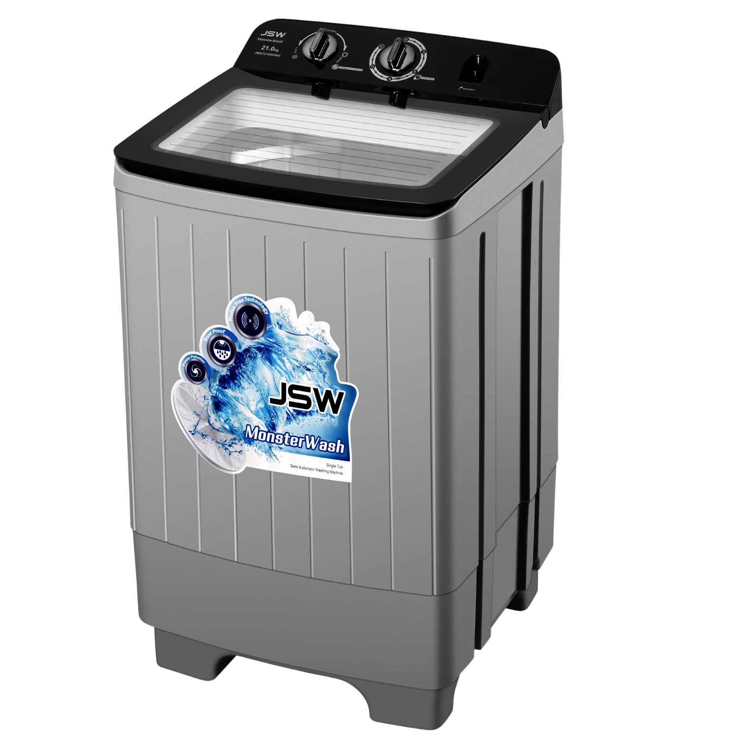 21Kg Monster Watch Single Tub Washer (Black Top)