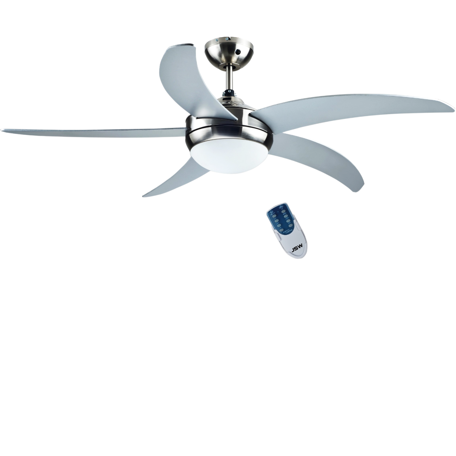 52" Decorative Ceiling Fan with Remote (Silver)
