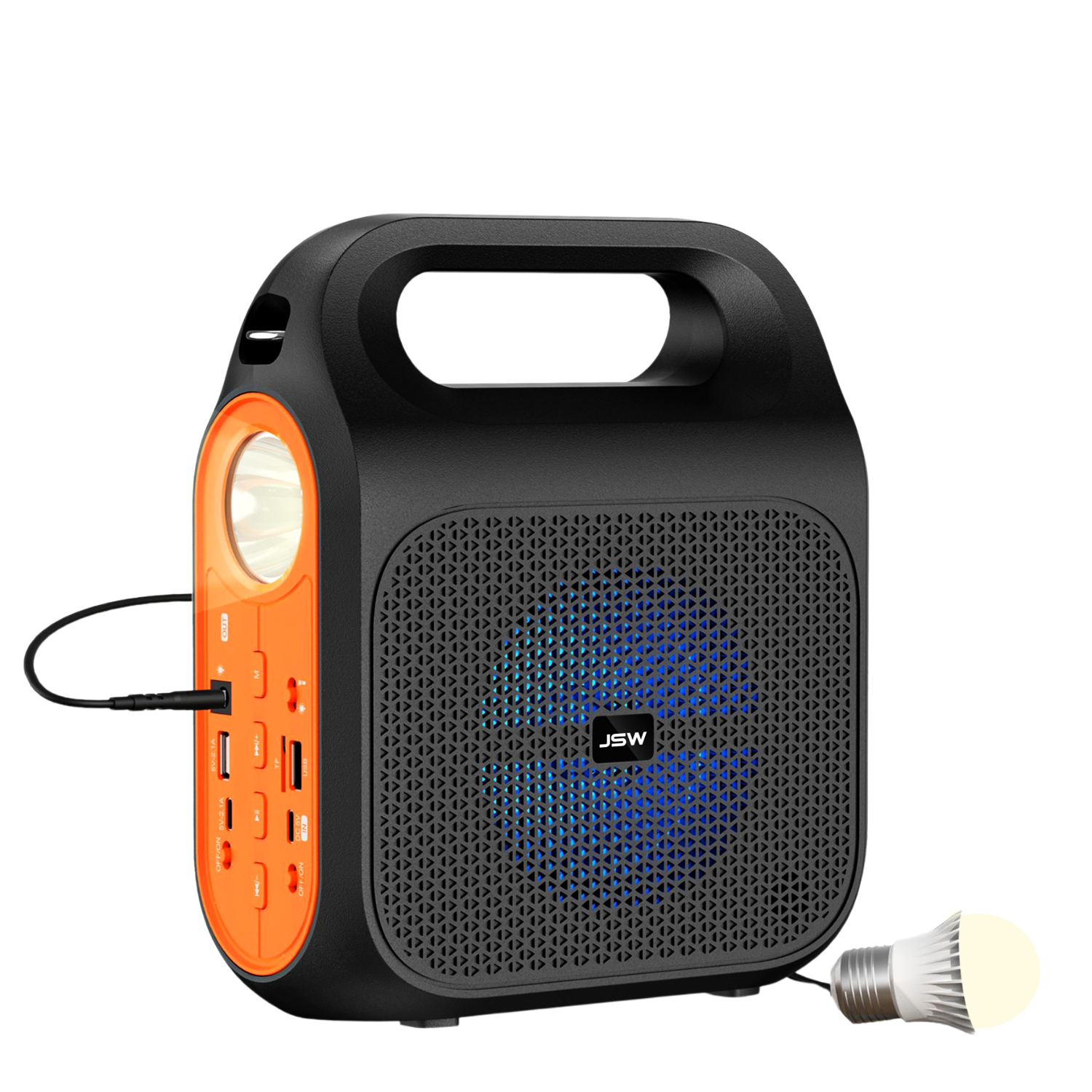4" Solar Rechargeable Speaker with LED Bulb