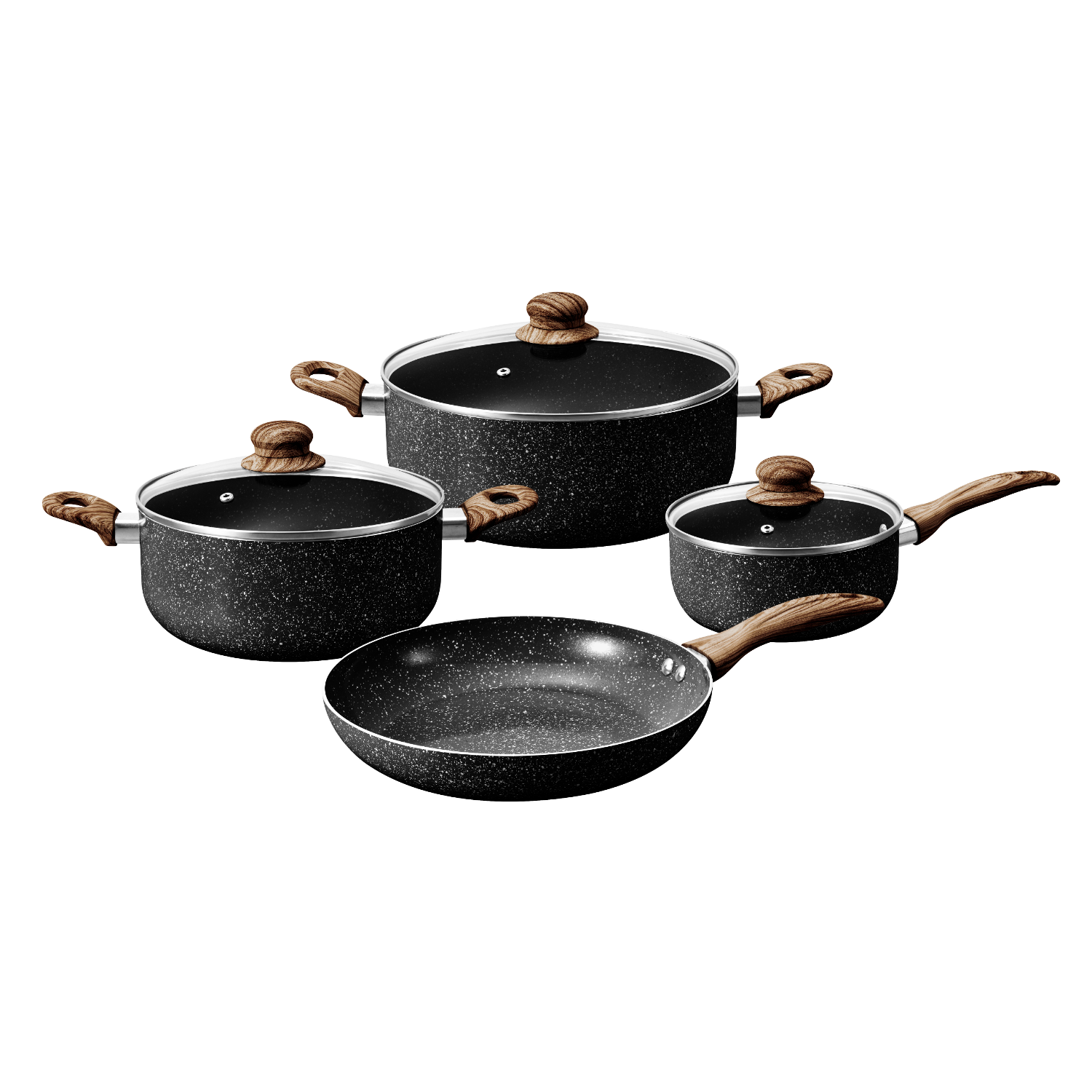 Non Stick 7 Pcs Cookware Set