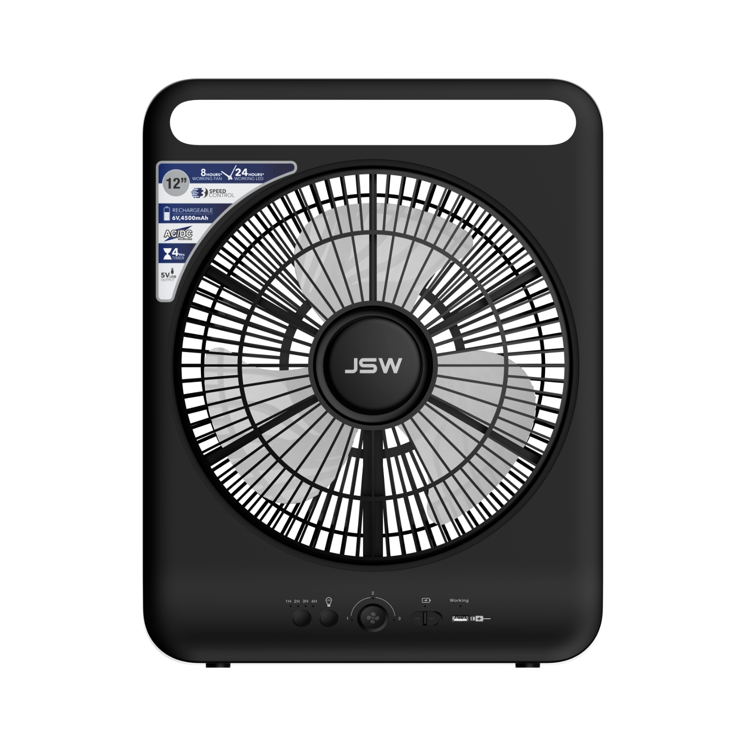 12" Rechargeable Box Fan AC/DC