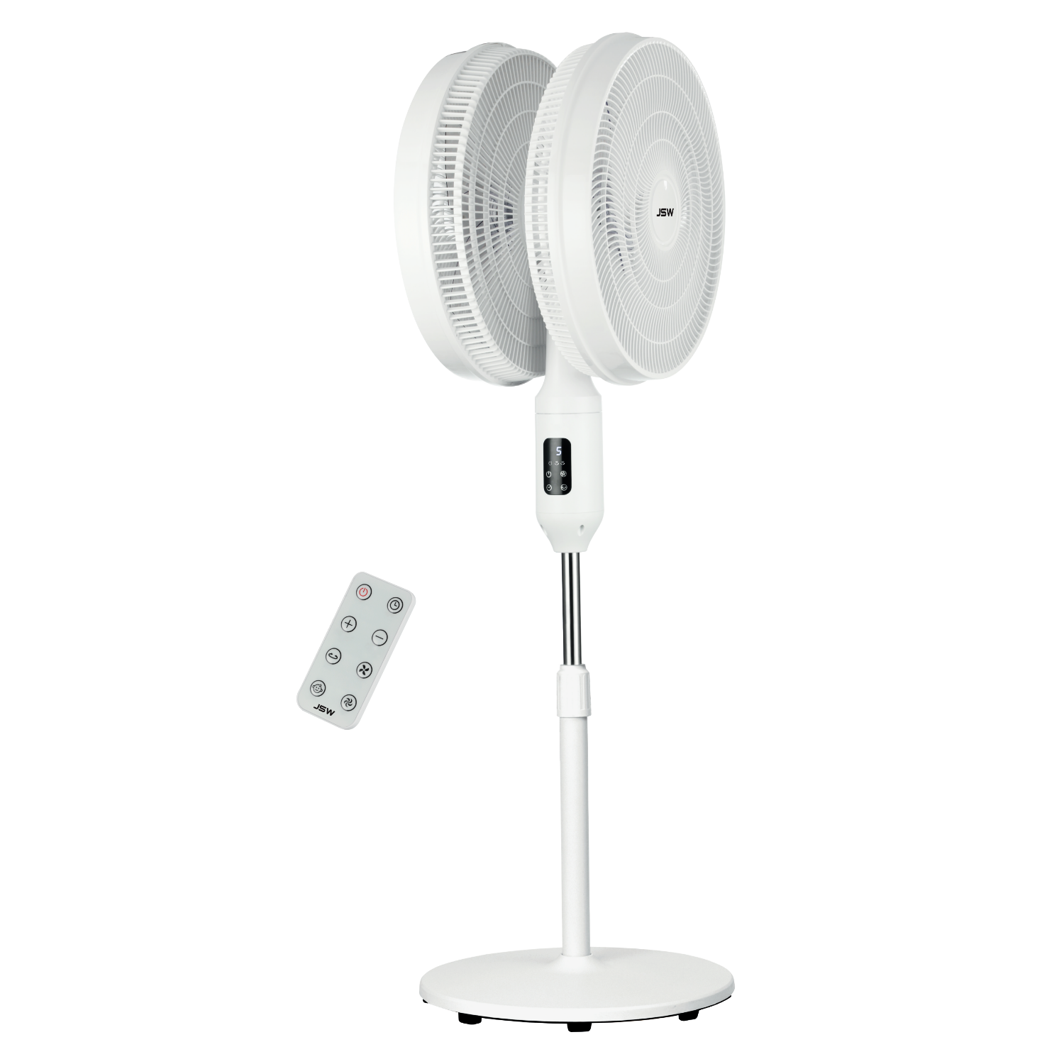 16"Adjustable Pedestal Fan - Double Head with Remote